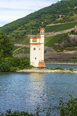 Fototapeta na wymiar Maeuseturm in Bingen, Germany Rhine valley