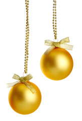 beautiful christmas balls, isolated on white