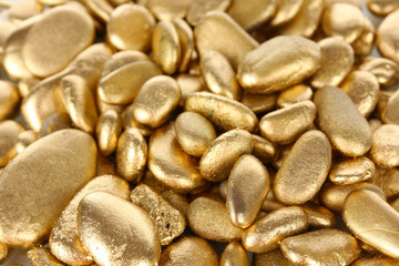 Golden stones close-up