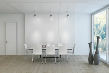 Modern white light dining room