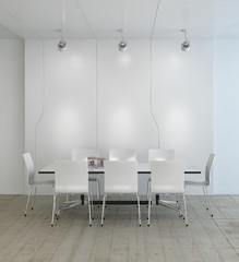 Modern white light dining room
