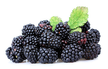 Sweet blackberries isolate on white