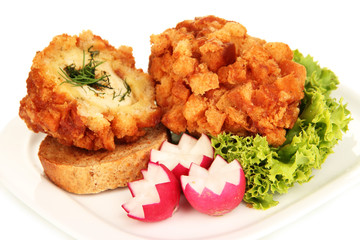 Chicken Kiev isolated on white