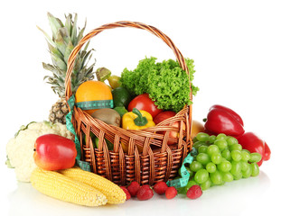 Fresh vegetables isolated on white