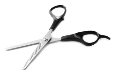 Hairdressing scissors, isolated on white