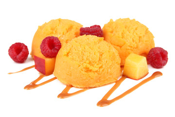 Delicious ice cream isolated on white