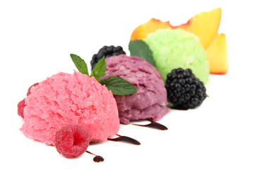 Delicious ice cream isolated on white