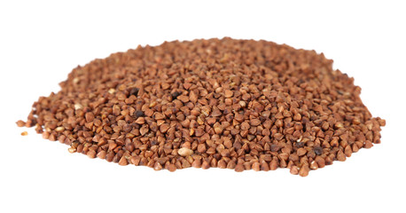 Buckwheat groats isolated on white