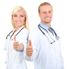 Fototapeta premium Medical workers isolated on white