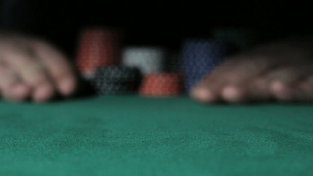Gambler Player going all-in.