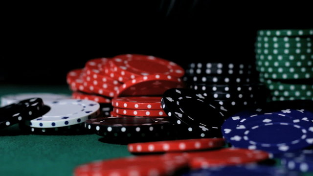 Poker. Chips falling.
