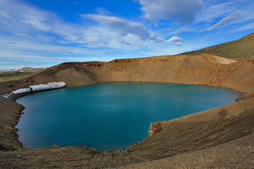 Iceland -  Viti Krafla volcano  lake in the caldera