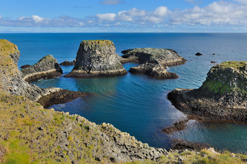Fototapeta na wymiar Iceland - lava rocks in the cliffs near Hellnar