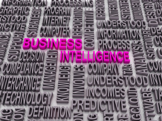 3d Word cloud - business intelligence