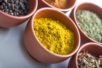 bowls of spices