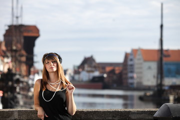 Flapper girl vintage woman in 1920s style Gdansk
