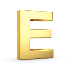 3D golden letter isolated with clipping path on white