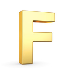 3D golden letter isolated with clipping path on white