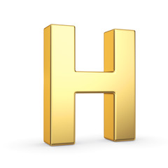 3D golden letter isolated with clipping path on white