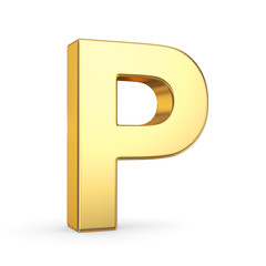 3D golden letter isolated with clipping path on white