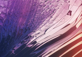 Gordijnen 3D rendered beautiful abstract glass purple background © 123dartist