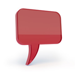 glass 3D text bubble render isolated with clipping path