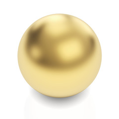 Golden sphere 3d render with clipping path