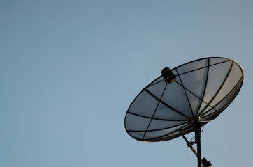 Satellite dish with clear sky