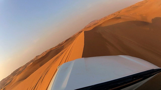 Dune bashing adventure in the  desert, Middle East