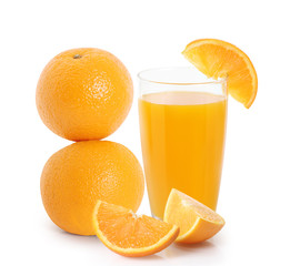 Orange juice and slices