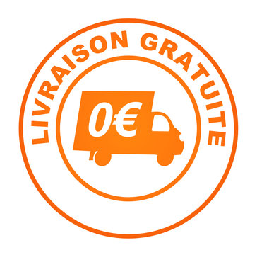 livraison gratuite sur bouton web rond orange