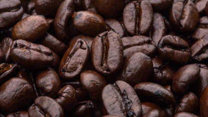 Coffee beans closeup background