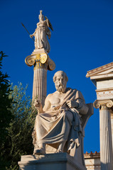 Fototapeta premium Plato monument next to the Academy of Athens. Greece.