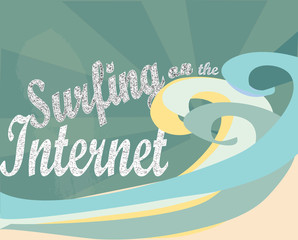 Surfing on the Internet. E- business concept