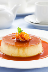 Creme caramel from oranges and cream.