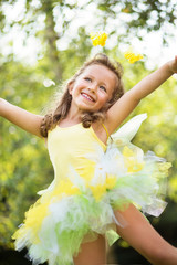 Cute small girl dancing ballet