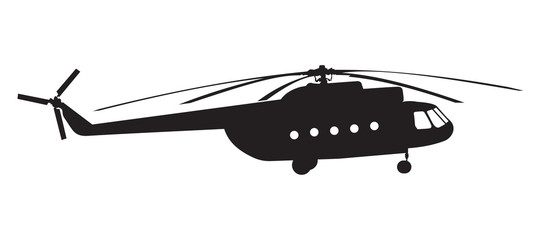 Silhouette of a helicopter