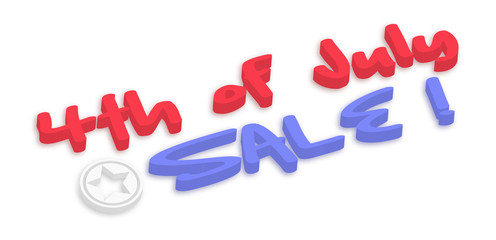 4th of July Sale banner in 3d style