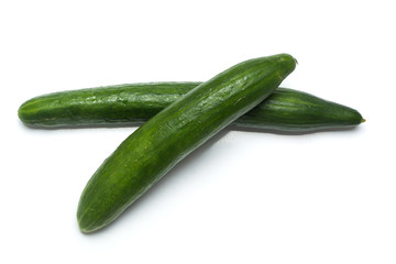 Green cucumber, isolated on white