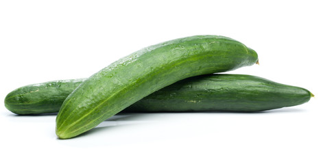 Green cucumber, isolated on white