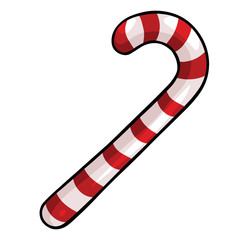 vector cartoon christmas candy cane