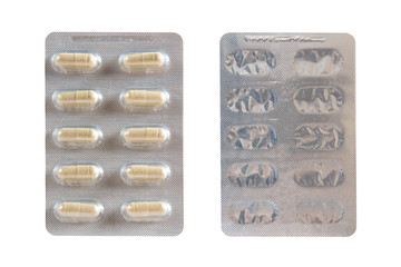 Pills in packaging - obrazy, fototapety, plakaty