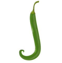 Natural ABC. Vector. letter J