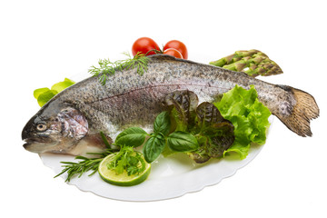 Fresh raw rainbow trout