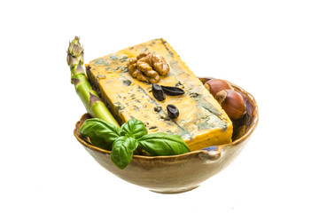 Gold cheese with mould