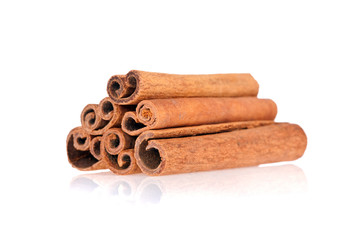 Cinnamon sticks isolated on a white background