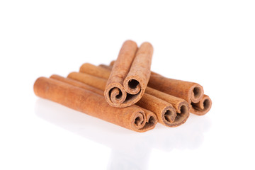 Cinnamon sticks isolated on a white background