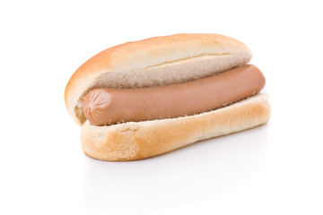 Simple Hotdog isolated on a white background