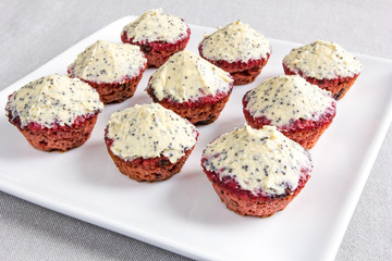 red beetroot cupcakes with vanilla topping