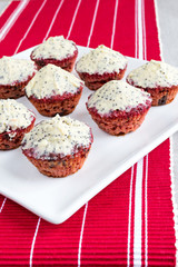 red beetroot cupcakes with vanilla topping